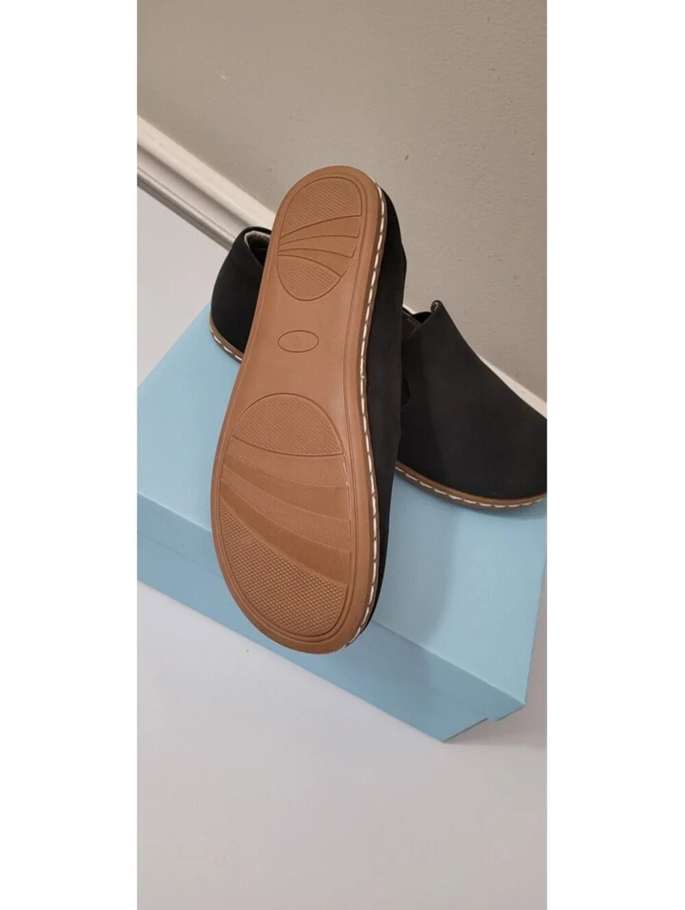 benassal Women's Slip-On Flats Carbon Black Size 10